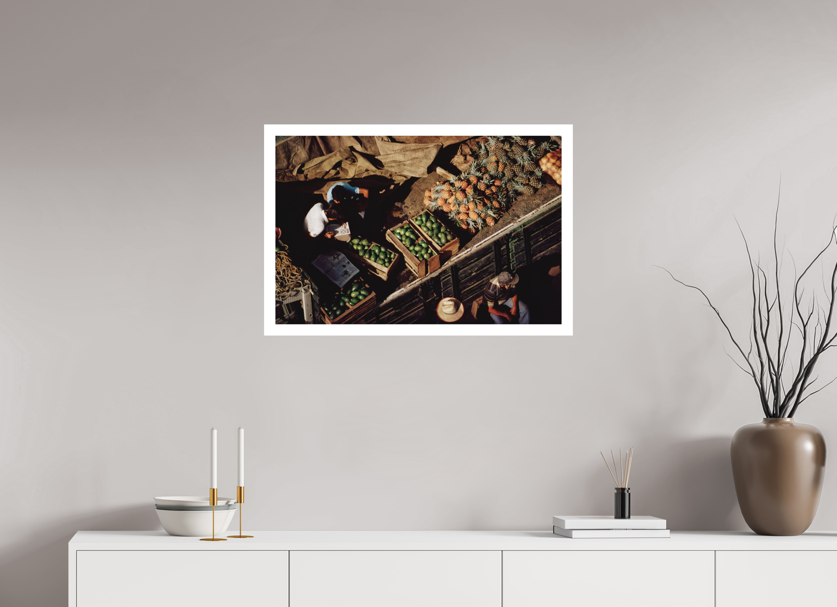 75.9 x 50 cm, Colour Venezuela - Velvet ⁠El Manteco, the street market 1
